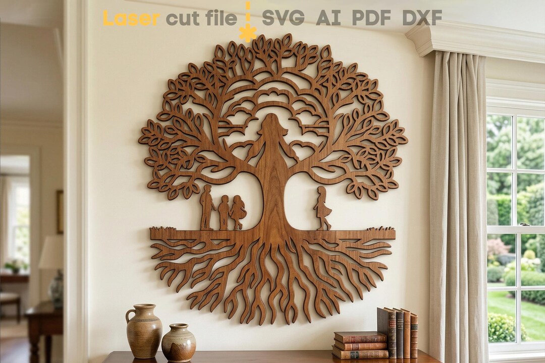 Family Tree SVG. Laser Cut File for Glowforge, Mother's Day Gift Father ...