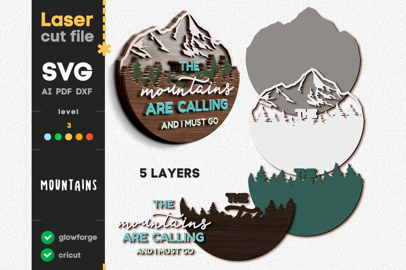 Mountains SVG Signs. Laser Cut File for Glowforge Cricut the - Etsy Canada