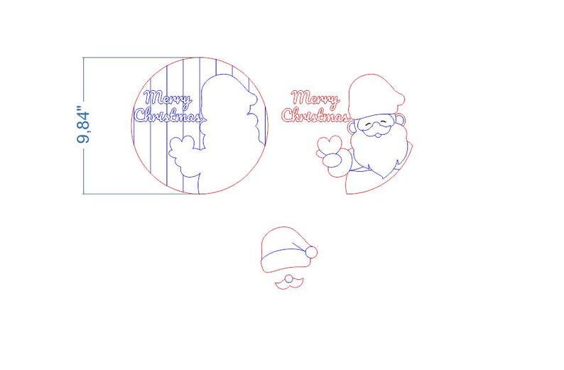 Merry Christmas SVG Bundle. Laser Cut File for Glowforge, Santa Red ...