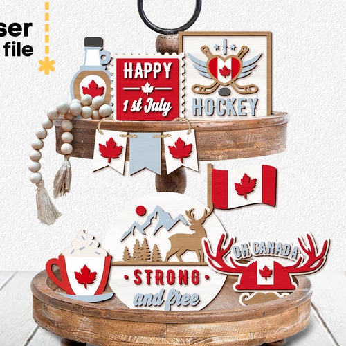 Canada Tiered Tray File SVG Laser Canadian Sign Etsy