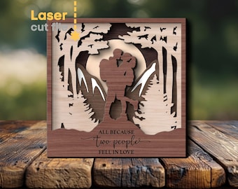 Lovers SVG. Laser cut file for Glowforge, Family, Camping, Love Quote, Couple ,Wedding Gift, Nature, Svg Dxf Ai Pdf Cdr, INSTANT DOWNLOAD
