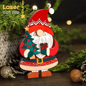 Santa Claus SVG Bundle. Laser Cut File for Glowforge, Christmas Tree ...