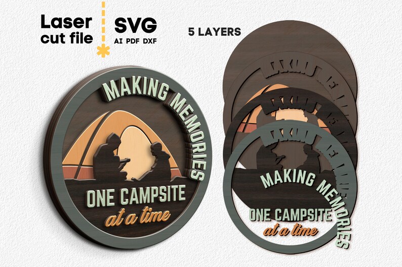 Сamping SVG Signs. Laser Cut File for Glowforge Cricut Happy - Etsy