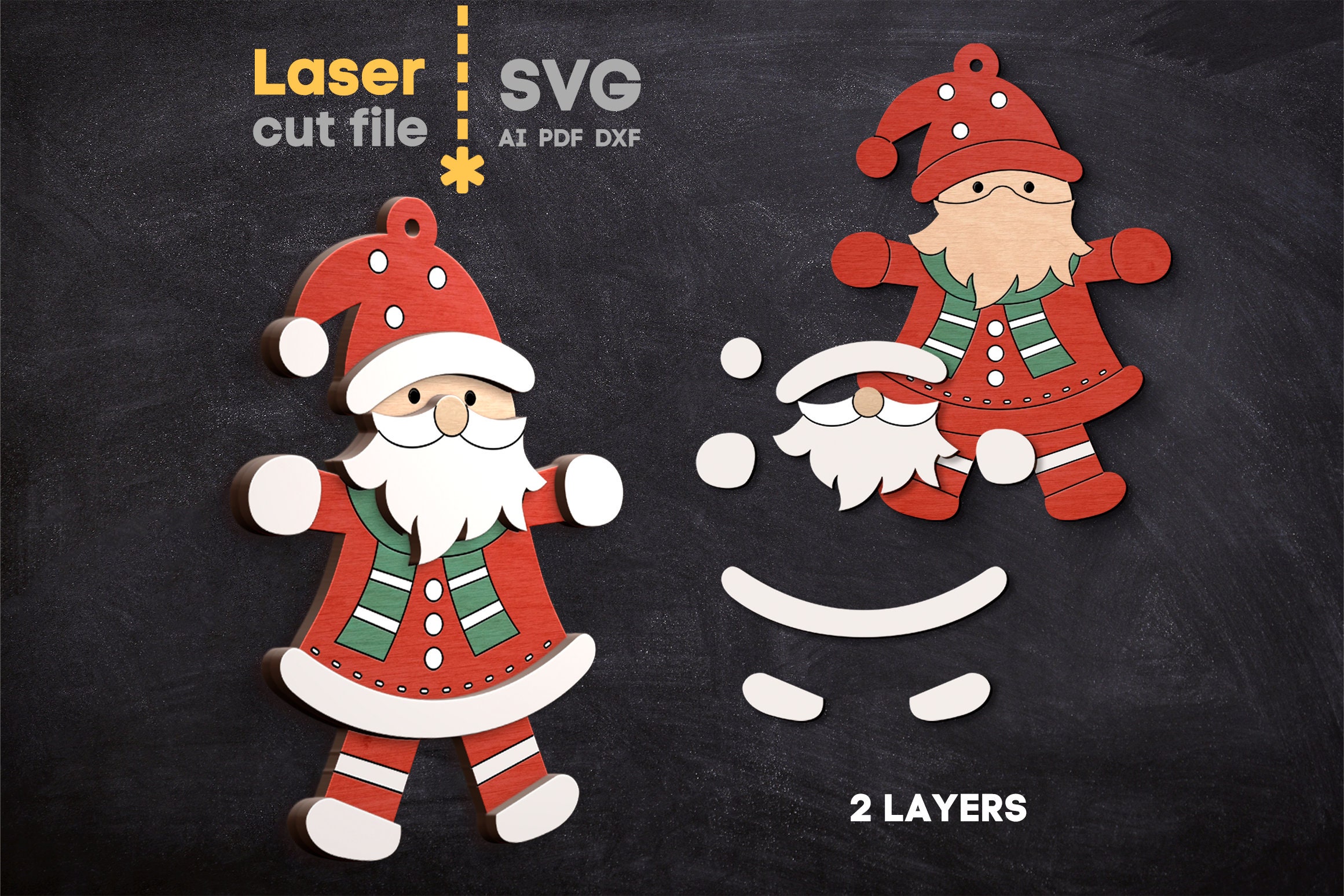 Christmas Tree Toys SVG Bundle. Laser Cut File for Glowforge, Santa ...