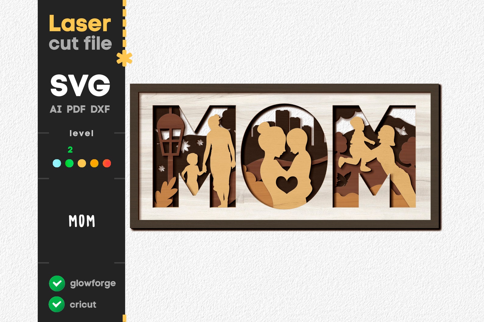 Mom Dad SVG Bundle. Laser Cut File for Glowforge Cricut - Etsy