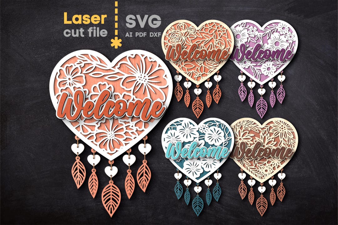 Valentines Day SVG Bundle. Laser Cut File for Glowforge, Dream Catcher ...