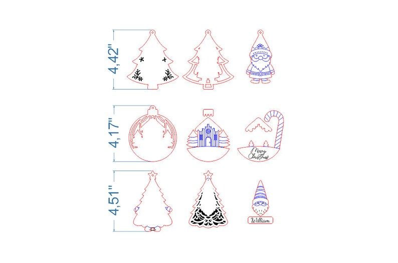 Merry Christmas Tree Toys SVG Bundle. Laser Cut File for Glowforge ...