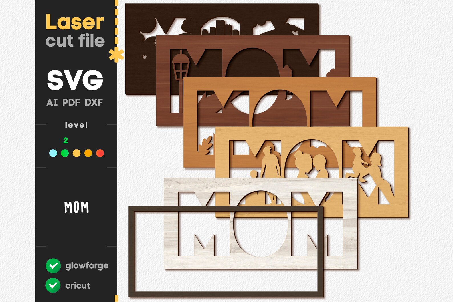 Mom Dad SVG Bundle. Laser Cut File for Glowforge Cricut - Etsy