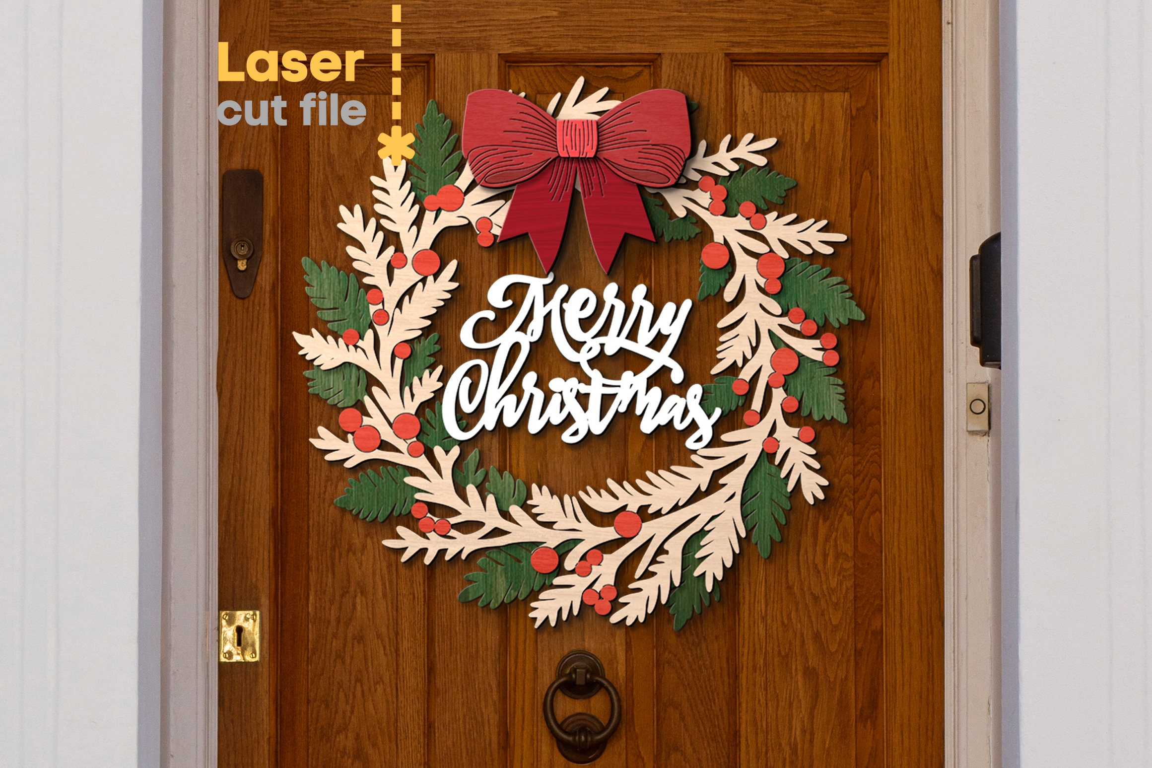 Merry Christmas SVG Bundle. Laser Cut File for Glowforge, Christmas ...