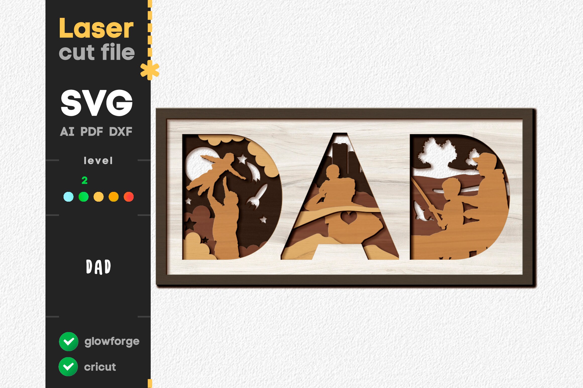 Mom Dad SVG Bundle. Laser Cut File for Glowforge Cricut - Etsy