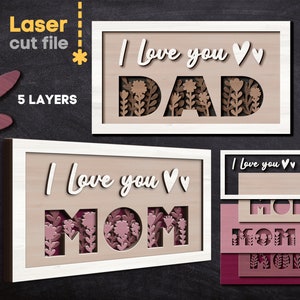 Mom Dad SVG Bundle. Laser Cut File for Glowforge Cricut, Mother's Day ...