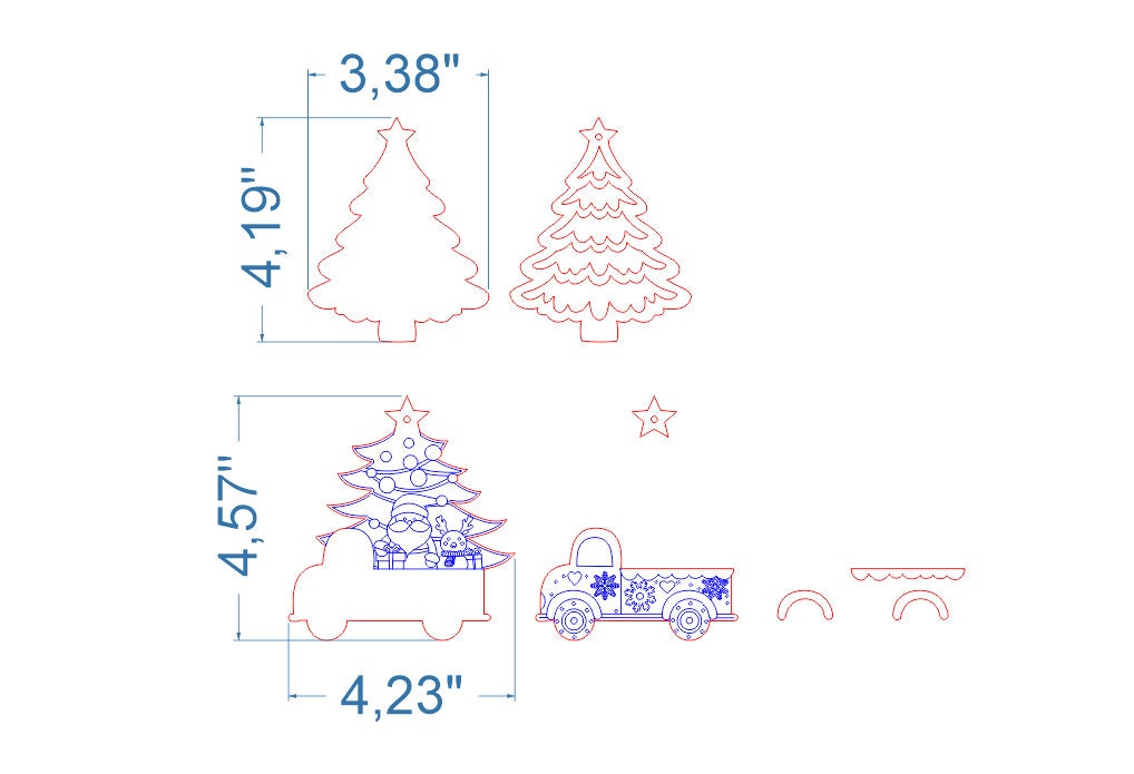 Christmas Tree Toys SVG Bundle. Laser Cut File for Glowforge, Santa ...