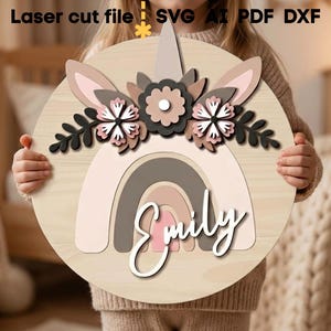 Baby Name Sign SVG Bundle. Laser Cut File for Glowforge, Rainbow ...