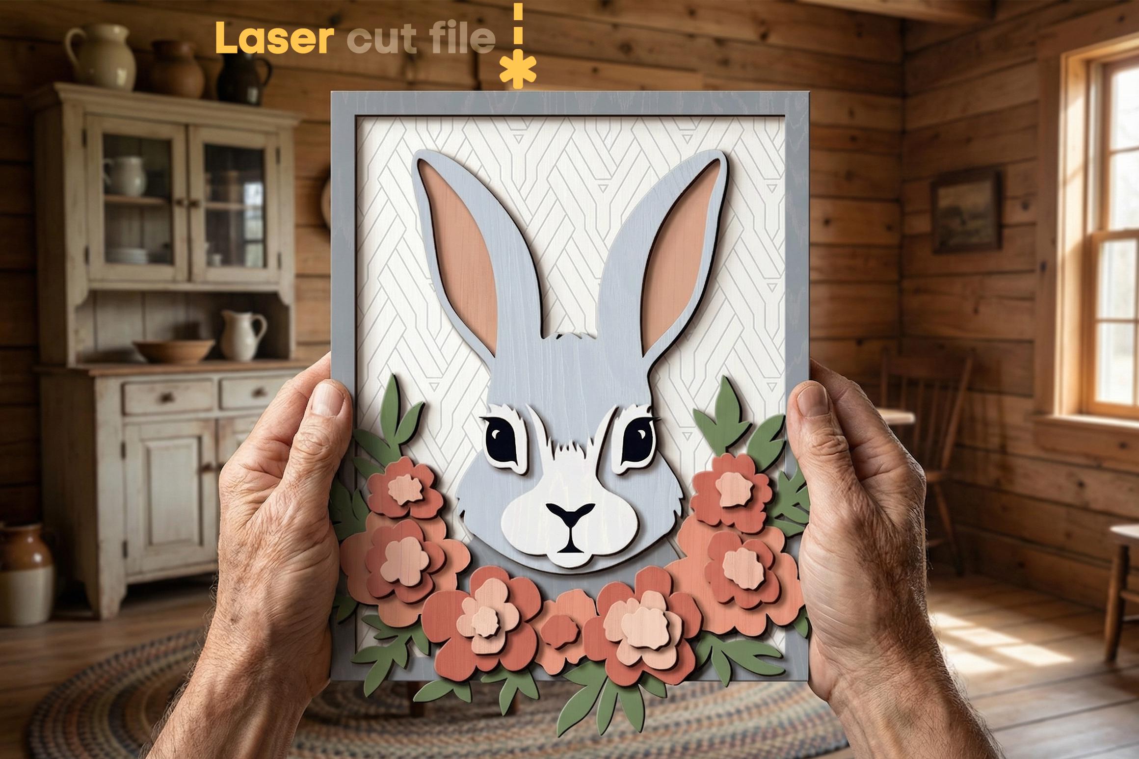 Rabbit SVG. Laser Cut File for Glowforge, Farm Animals Easter Bunny ...
