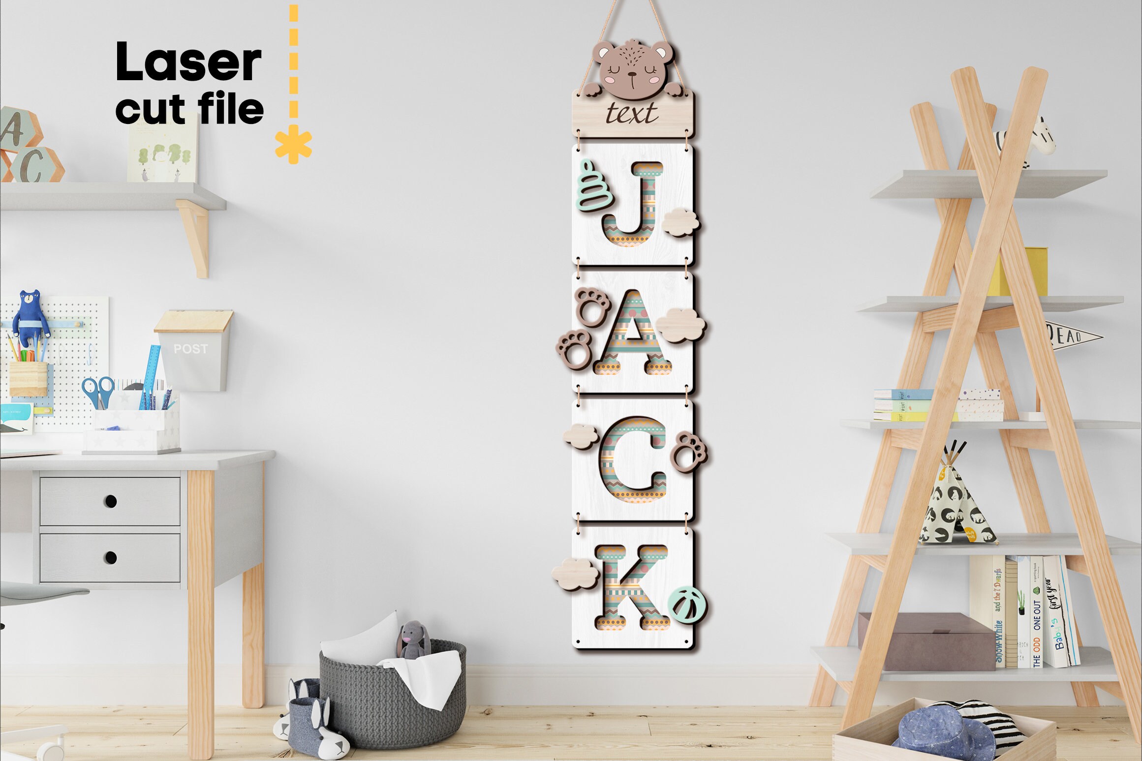 Baby Name Sign SVG Bundle. Laser Cut File for Glowforge, Set Nursery ...