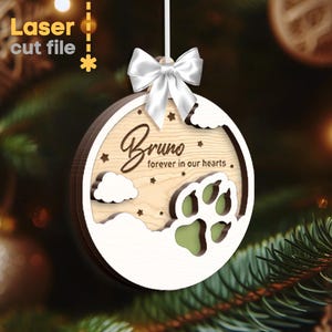 Christmas Tree Toy SVG. Laser cut file for Glowforge, Dog Memory Ball Dog Paw Merry Christmas Ornament, Svg Dxf Ai Pdf Cdr, INSTANT DOWNLOAD