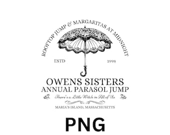 Practical Magic, annual parasol jump, witch, margaritas at midnight, png digital file, instant download, PNG, sublimation, 300 dpi