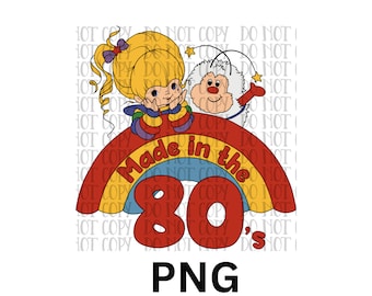 Made in the 80's Rainbow Girl, digital file, instant download, PNG, sublimation, 300 dpi