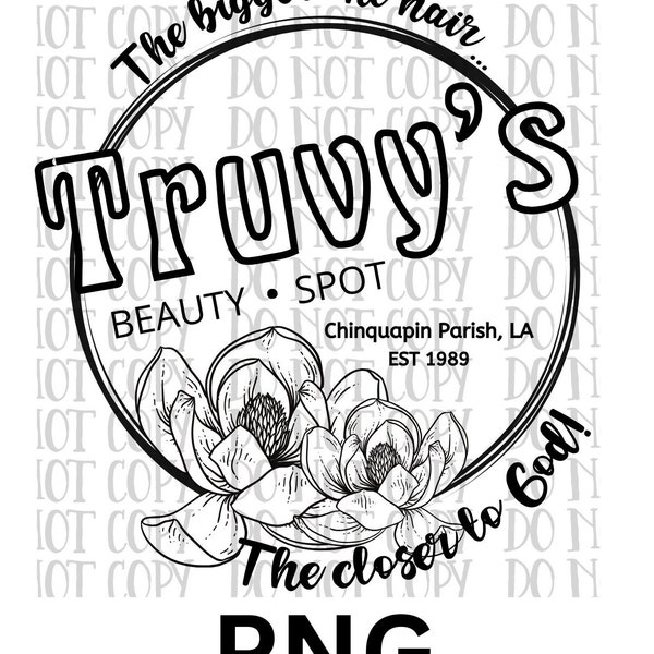 Truvys beauty spot, magnolias, southern, salon, hairdresser, png digital file, instant download, PNG, sublimation, 300 dpi