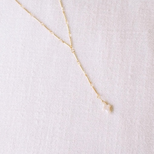 Freshwater Pearl Cross Lariat Necklace- Elegant Christian Jewelry, Baroque Pearl, Beachy & Preppy Jewelry, Read Description Before Purchase