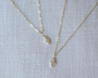Freshwater Pearl Cross Necklace- Elegant Christian Jewelry, Baroque Pearl, Each Cross is Unique, Read Description Before Buying