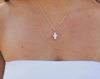 Freshwater Pearl Cross Necklace- Elegant Christian Jewelry, Baroque Pearl, Each Cross is Unique, Read Description Before Buying