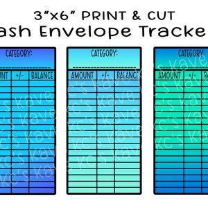 3"x6" Cash Envelope Printable Trackers **PDF DOWNLOAD ONLY*