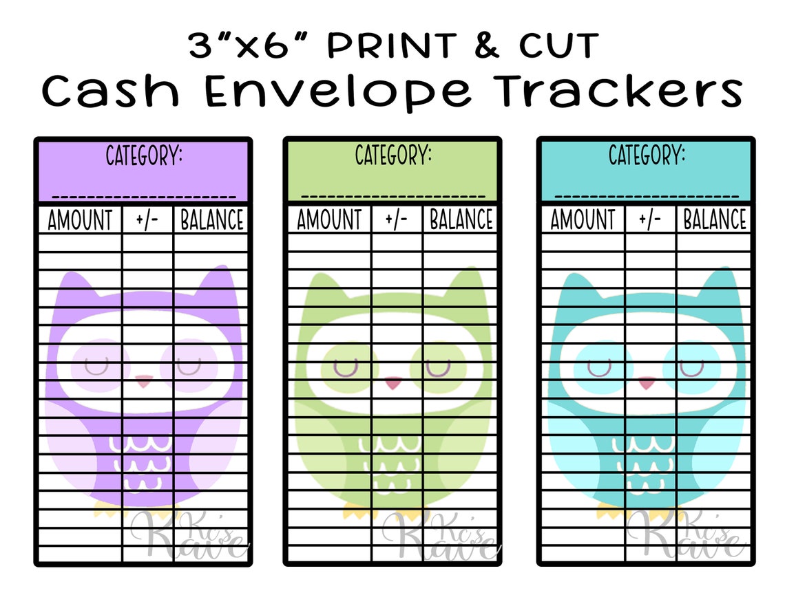 3x6 Cash Envelope Printable Trackers PNG DOWNLOAD ONLY - Etsy
