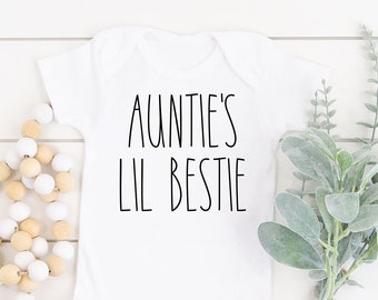 Auntie's Lil Bestie Baby Onesie®, Auntie's Best Friend Onesie®, Aunties BFF, Cute Auntie Onesie®, Niece / Nephew Baby Onesie®, Aunt Onesie®
