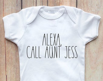 Personalized Baby Onesie®, ALEXA Call Mommy, Alexa Call Grandma, Alexa Call Daddy, Infant Bodysuit, Baby Onesie®, baby Shower Gift