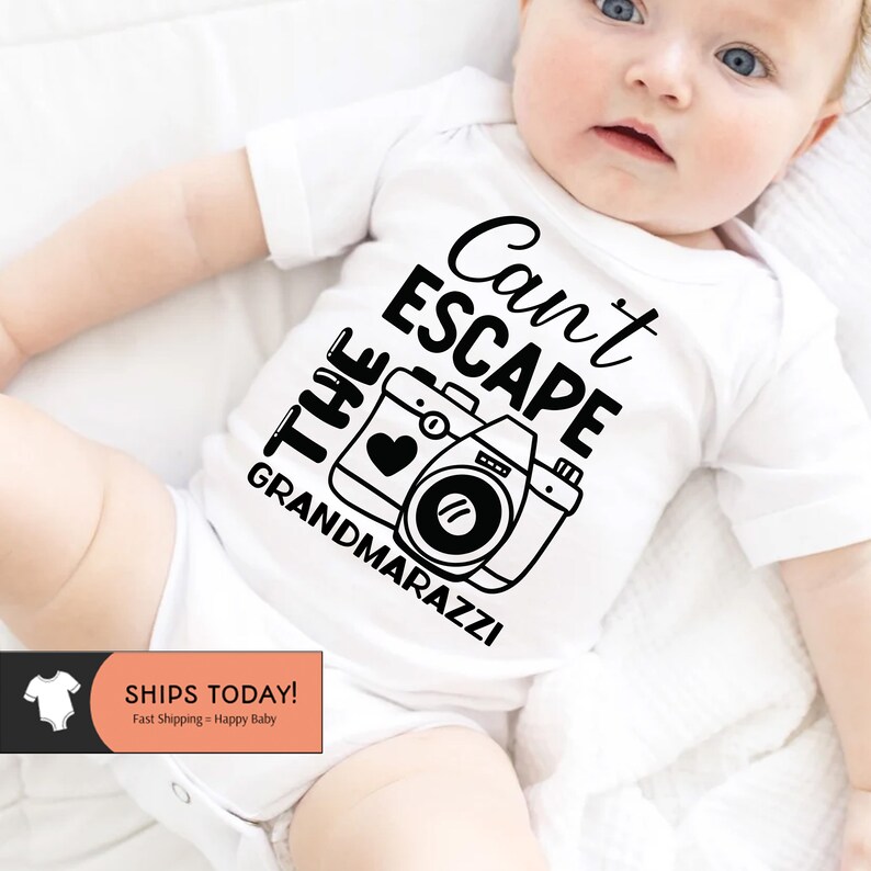 Funny Grandma Baby Onesie® Can't Escape the Grandmarazzi Etsy
