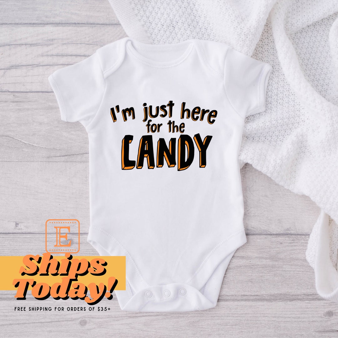 I'm Just Here for the Candy Onesie® Halloween Baby Etsy