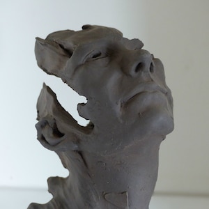 Sculpture visage, terre cuite image 1