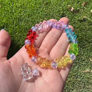 DIY Rainbow Gummy bear bracelet Gummy Bear Charm Jewelry(Free adjustment accessories，Material package)