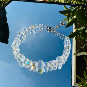 Moonlight Rhinestone Bracelet DIY Crystal Bead Bracelet, Facet Crystal Bracelet, Beaded Accent Bracelet, Tiny Bracelet, Dainty Bracelet