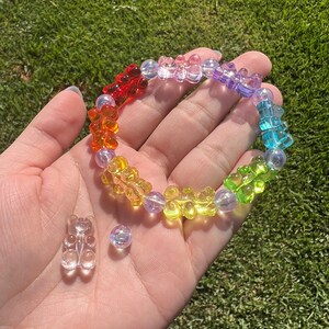 DrippyGoods Y2K Gen Z Rainbow Gummy Bear Bead Necklace (9 - Want It All
