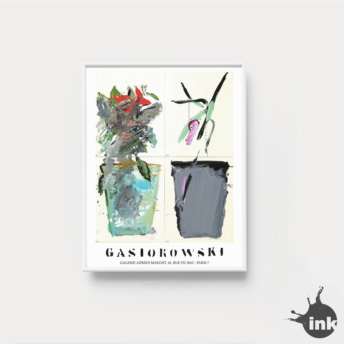 Flower Vase Art Poster Flower Art Print Digital Download Etsy