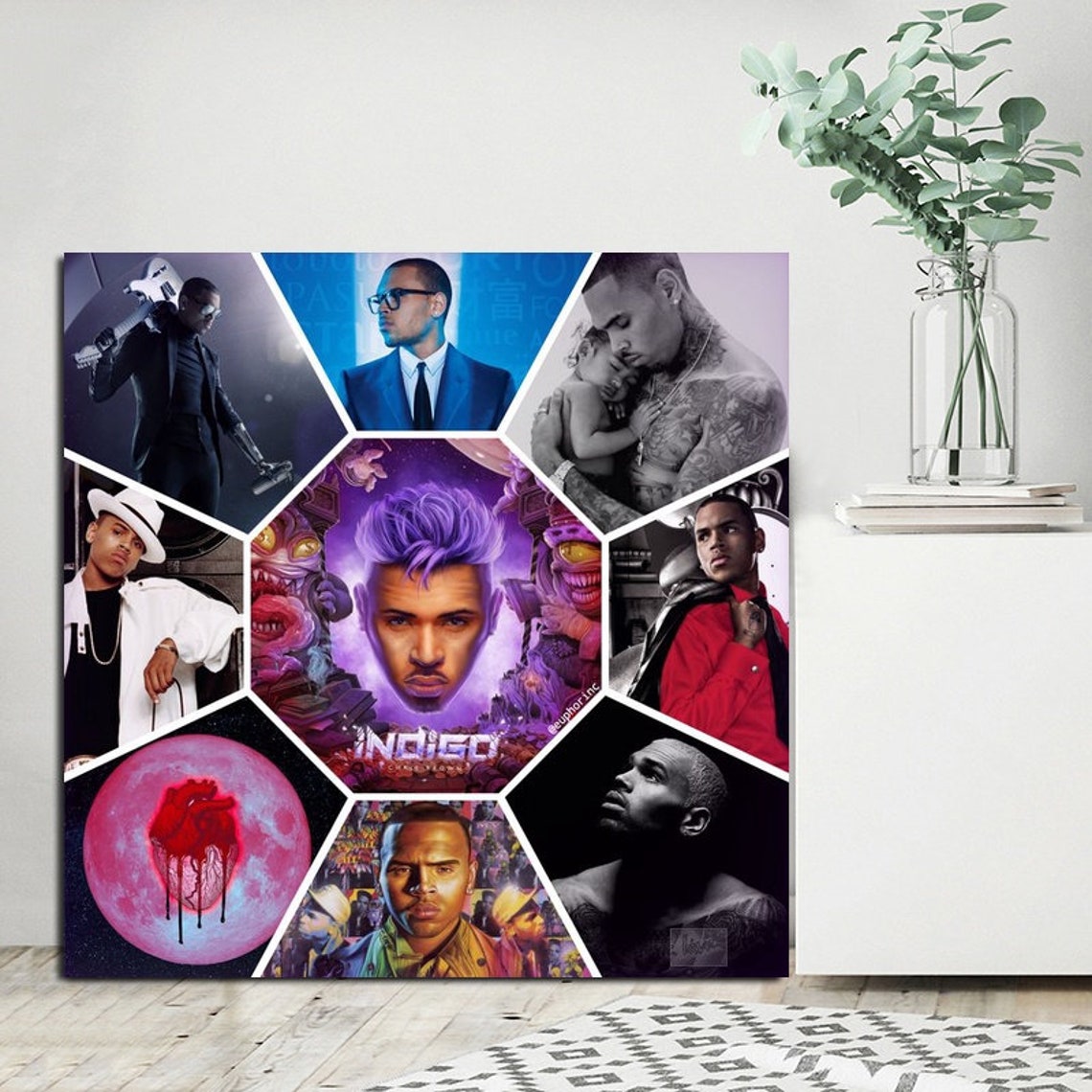 Chris Brown Music Album Poster Wall Art Canvas Etsy