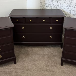Stag Minstrel Bedroom Set of Drawers and 2 Bedside Cabinets
