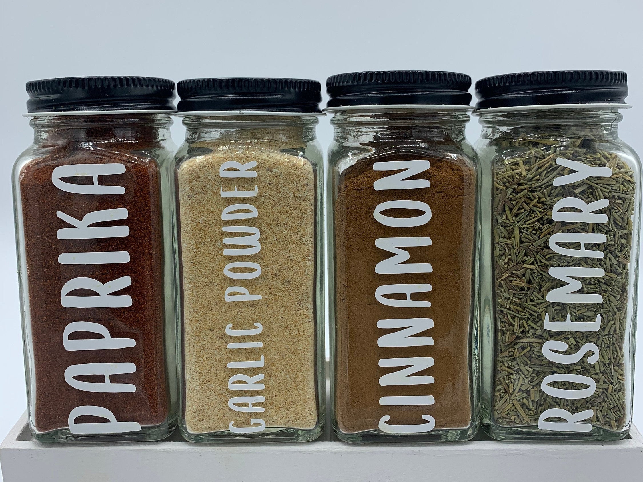 Set of 12 Labeled Spice Jars Etsy UK