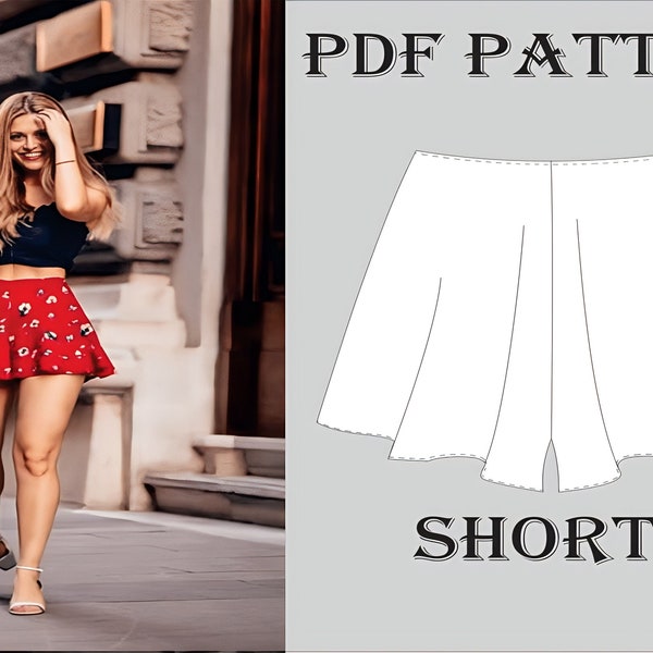 Women basketball shorts pattern|shorts pattern| PDF printable sewing pattern | UK 8-18/ US4-14 |A4/US letter/ printshop bestseller