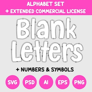 Lettres de griffonnage vierges à usage commercial, polices de griffonnage SVG, PNG, PSD, IA, alphabet doodle vectoriel à remplir