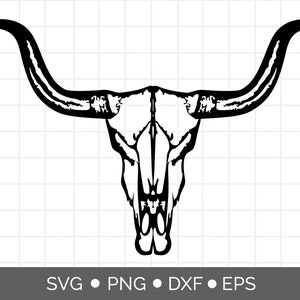 Longhorn crâne svg, svg tête de mort de taureau, fichiers Svg pour cricut, png, dxf