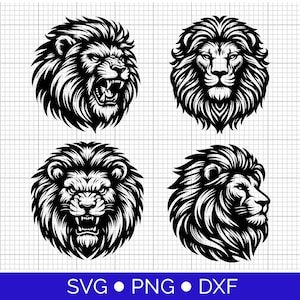 Lion head svg bundle, t-shirt design, Svg files for cricut, Roaring lion svg