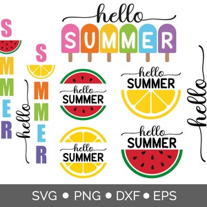 Hello summer svg, Porch sign svg, Svg files for cricut, Digital download, svg, png, dxf