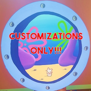 CARTOON Inspired Porthole Faux Window painting ***customs only***, Character Painting, Landscape Painting **SMALL SIZES 8-10 inches**