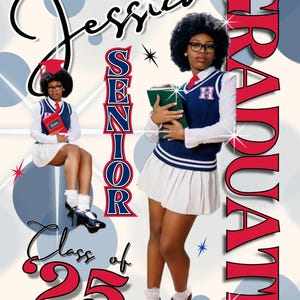 Custom Retro Senior Graduation Template | Personalized Class of 2025| High School Grad | SeniorCollege | Canva Template for Senior 2025