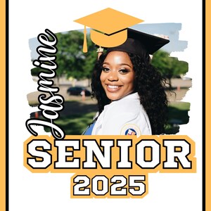 Custom Senior Graduation Template | Personalized Class of 2025| High School Grad Gift | Custom Senior Shirt | Canva Template for Senior 2025