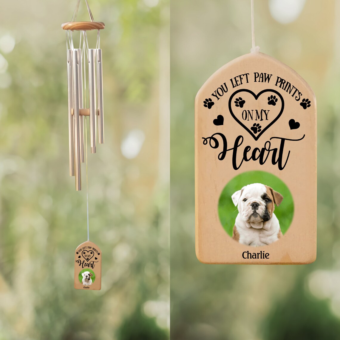 Personalized Dog Memorial Wind Chime Loss of Dog Memorial Etsy