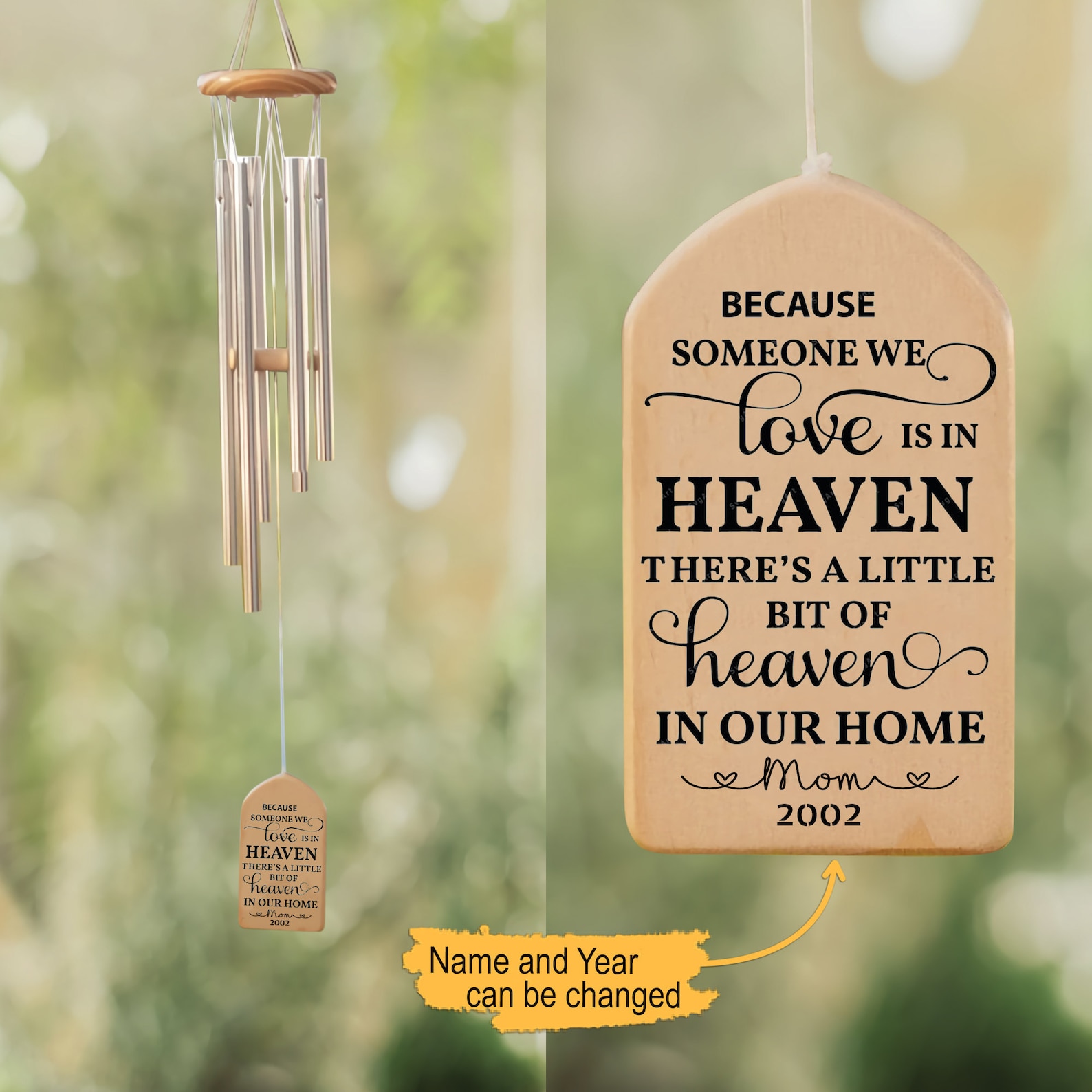 Personalized Memorial Wind Chime Someone We Love Is In Etsy